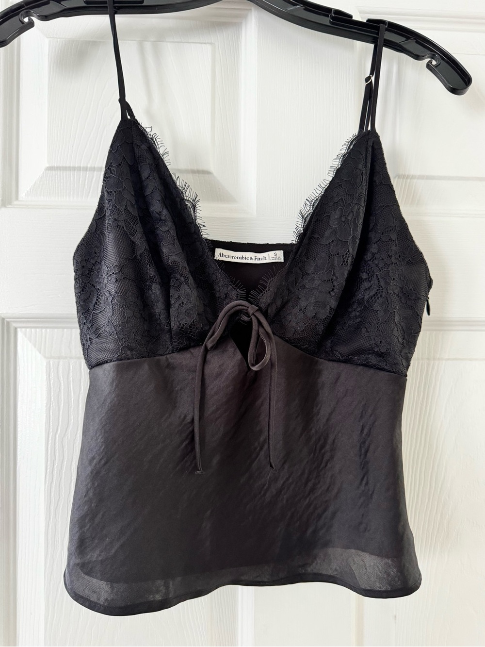 Abercrombie & Fitch Black Lace Tie-Front Camisole